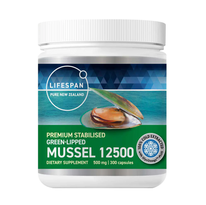 New Zealand Green-Lipped Mussel Powder 12,500 (300 capsules)