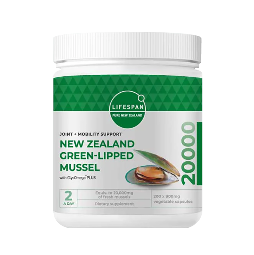 New Zealand Green-Lipped Mussel Powder 20,000 (200 capsules)