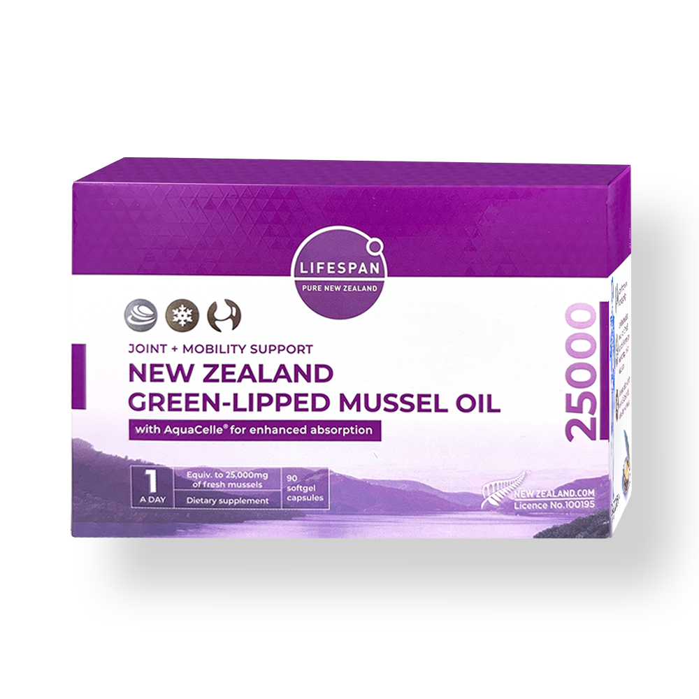 New Zealand Green-Lipped Mussel Oil 25,000 with AquaCelle (90 capsules)