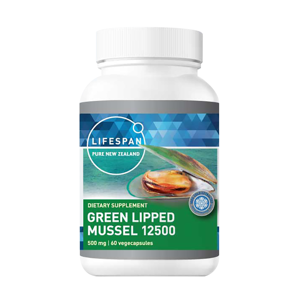 New Zealand Green-Lipped Mussel Powder 12,500 (60 capsules)