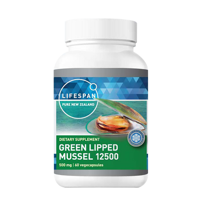 New Zealand Green-Lipped Mussel Powder 12,500 (60 capsules)