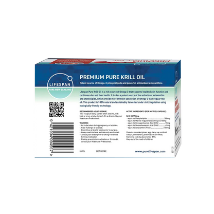 Premium Pure Krill Oil 750mg (60 capsules)